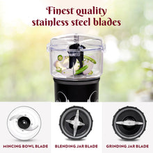 Borosil NutriFresh NB03 Blender, Grinder & Mincer, Black (400W)