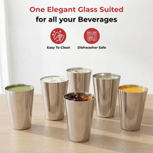 Vinod Alfa Stainless Steel Glass Set of 6 (300ml)