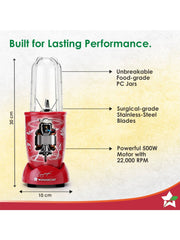 Wonderchef Nutri-Blend Blender & Grinder, Red (500W)
