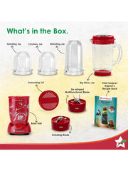 Wonderchef Nutri-Blend Blender & Grinder, Red (500W)