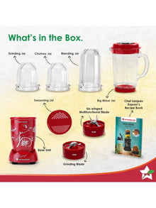 Wonderchef Nutri-Blend Blender & Grinder, Red (500W)