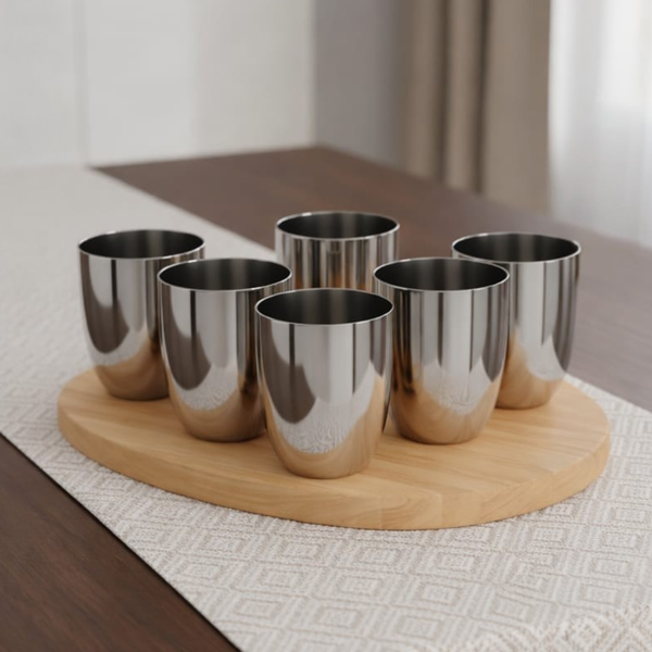 Vinod Vento Stainless Steel Glass Set of 6 (300ml)