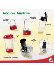 Wonderchef Nutri-Blend Blender & Grinder, Red (500W)