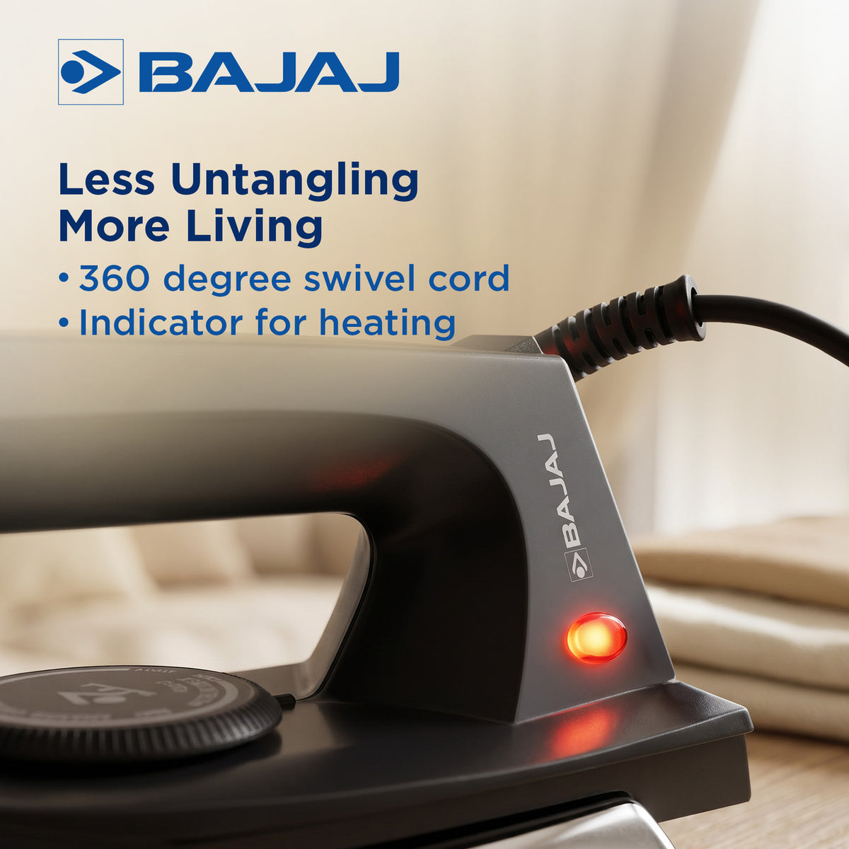 Bajaj DX2 Dry Iron, Black (660W)
