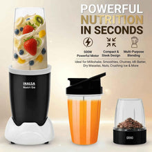 Inalsa Nutri Go Nutri Blender, Black/Grey (3 Jars, 500W)