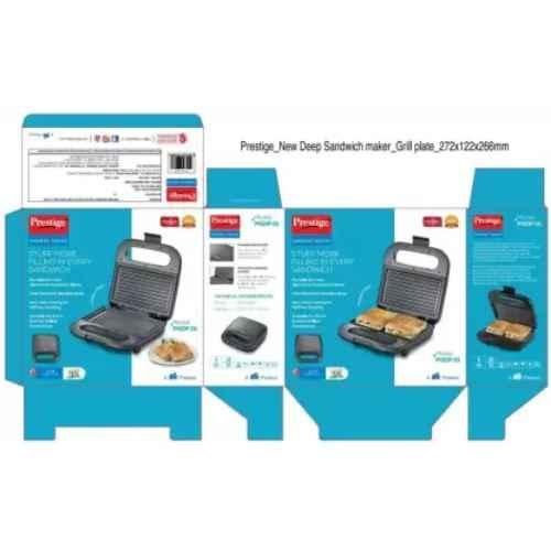 Prestige PGDP 01 Deep Grill Sandwich Toaster, Black (750W)