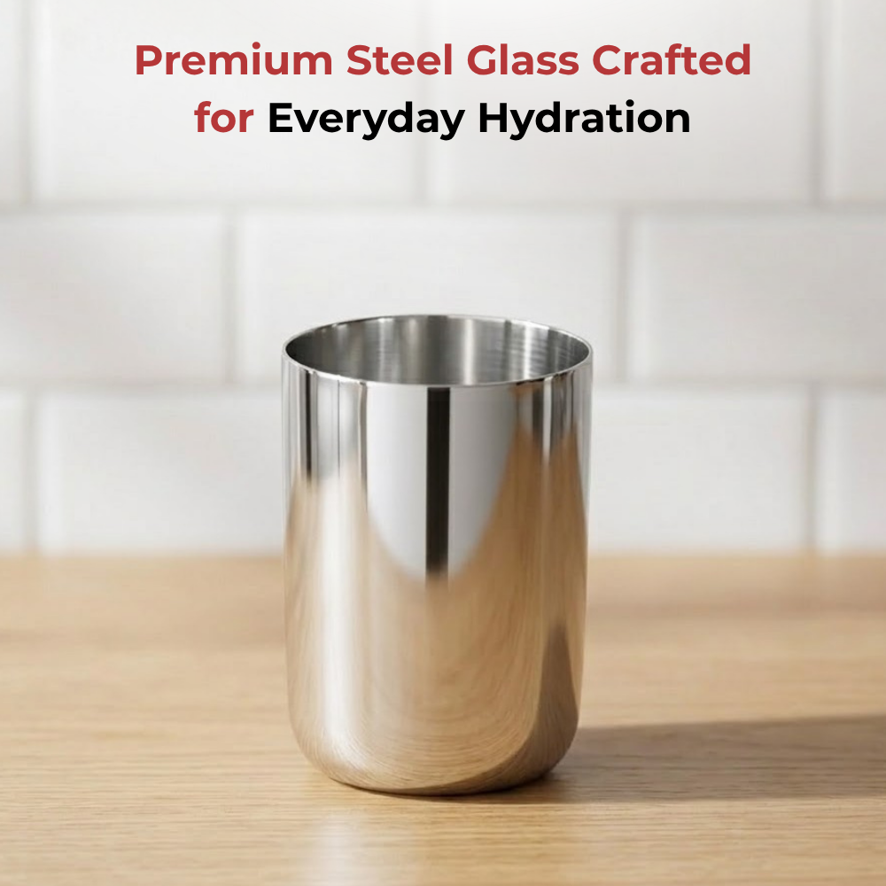 Vinod Stainless Steel Juicee Glass Set of 6 (300ml)
