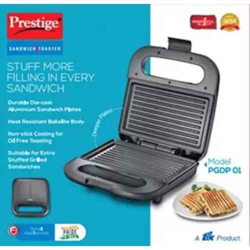 Prestige PGDP 01 Deep Grill Sandwich Toaster, Black (750W)