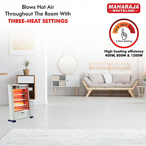 Maharaja Whiteline Lava Quartz Room Heater, White (1200W)