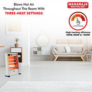 Maharaja Whiteline Lava Quartz Room Heater, White (1200W)