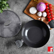 Bergner Carbon TT Kadai with Glass Lid (24 cm)
