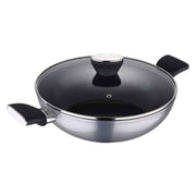Bergner Carbon TT Kadai with Glass Lid (28 cm)