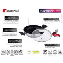 Bergner Carbon TT Kadai with Glass Lid (28 cm)