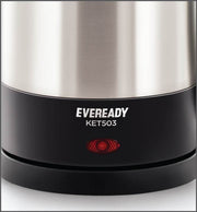 Eveready KET503 Electric Kettle, Black & Silver (1L, 1350W)