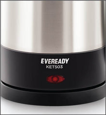 Eveready KET503 Electric Kettle, Black & Silver (1L, 1350W)