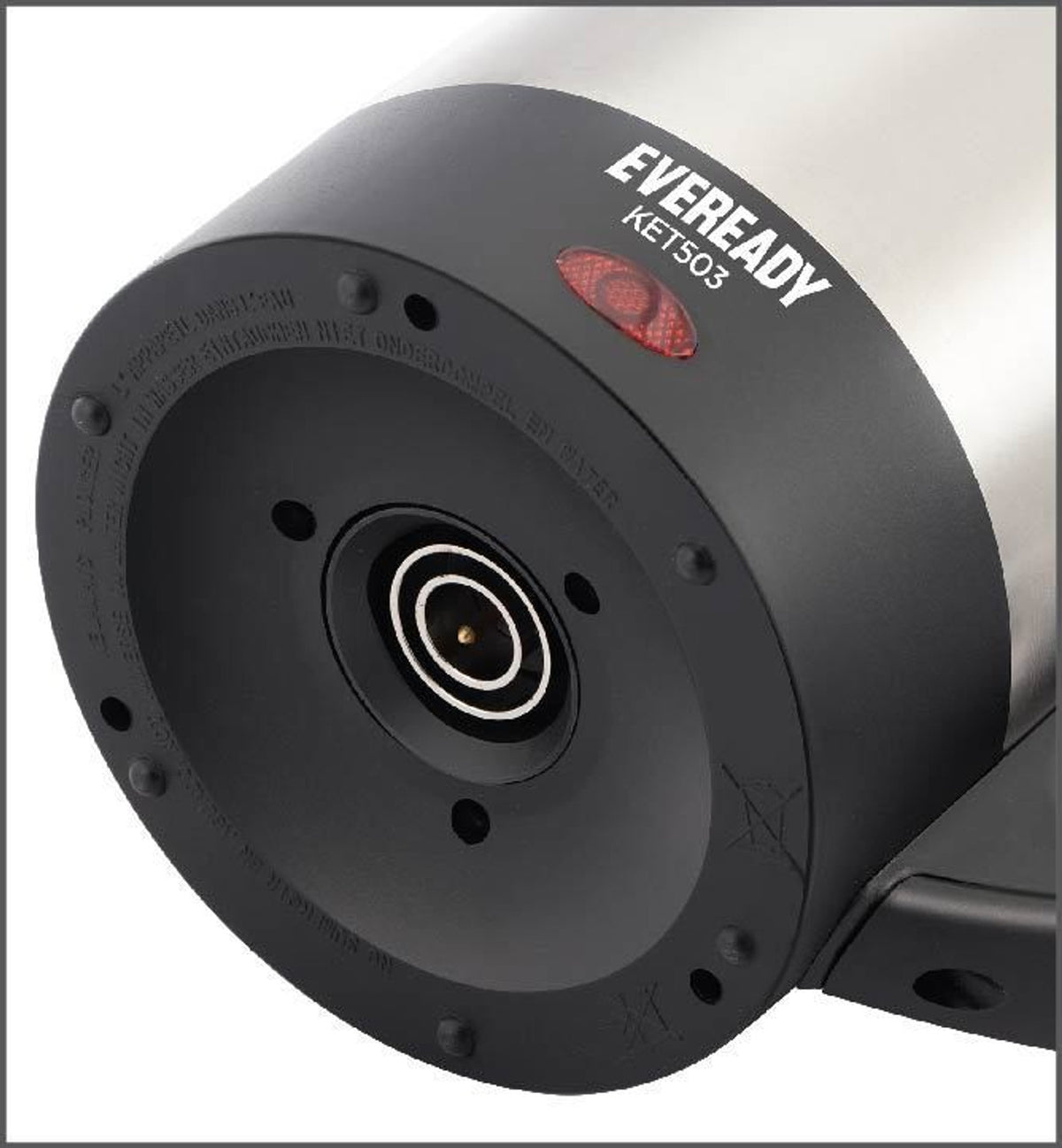 Eveready KET503 Electric Kettle, Black & Silver (1L, 1350W)