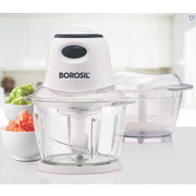 Borosil Glass Chopper, White (400W)