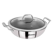 Bergner Hi-Tech Prism Kadai with Glass Lid (2.5L, 24 cm)