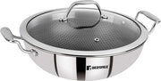 Bergner Hi-Tech Prism Kadai with Glass Lid (3.5L, 26 cm)