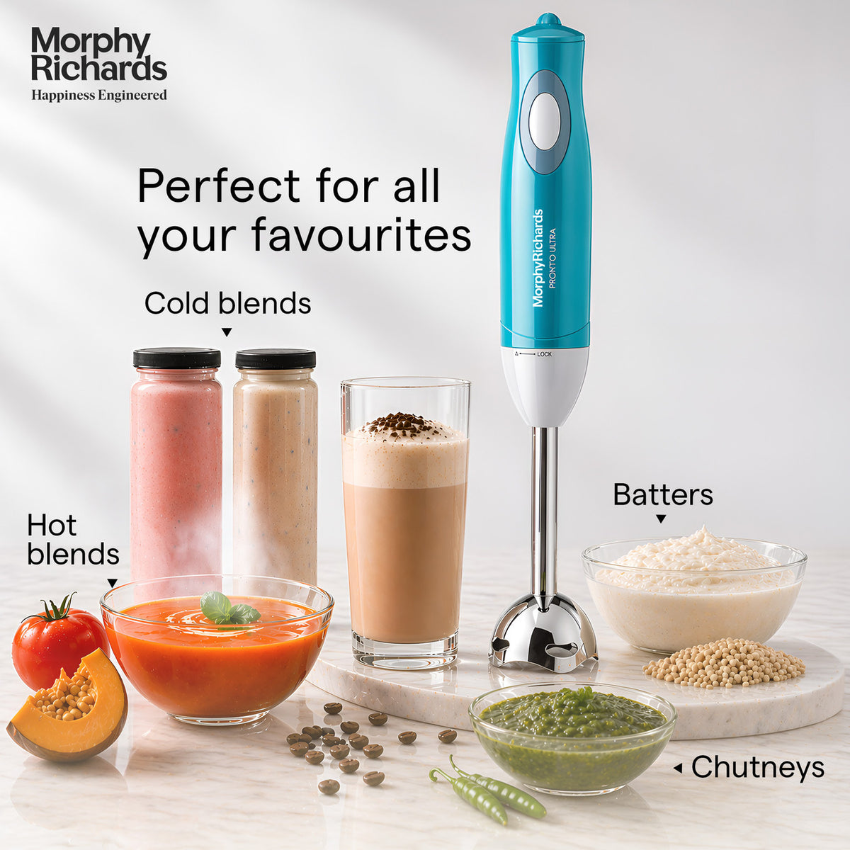 Morphy Richards Pronto Ultra Hand Blender, Blue (300W)