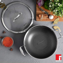Bergner Hi-Tech Prism Kadai with Glass Lid (3.5L, 26 cm)