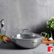 Bergner Hi-Tech Prism Kadai with Glass Lid (3.5L, 26 cm)
