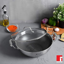 Bergner Hi-Tech Prism Kadai with Glass Lid (3.5L, 26 cm)