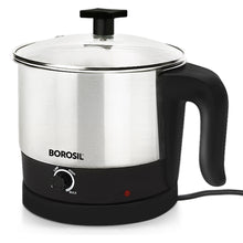Borosil Omni Stainless Steel Multi-Purpose Electric Kettle, Silver & Black (1L, 600W)