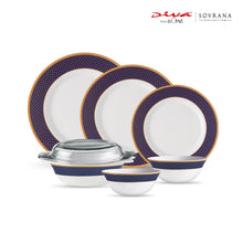 La Opala Diva Sovrana Regent Blue Opalware Dinner Set (35 Pieces)