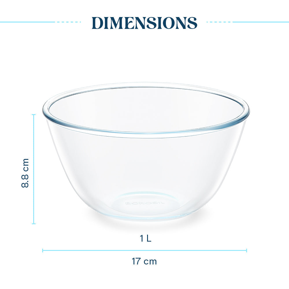Borosil Mixing Bowl without Lid (1 L)