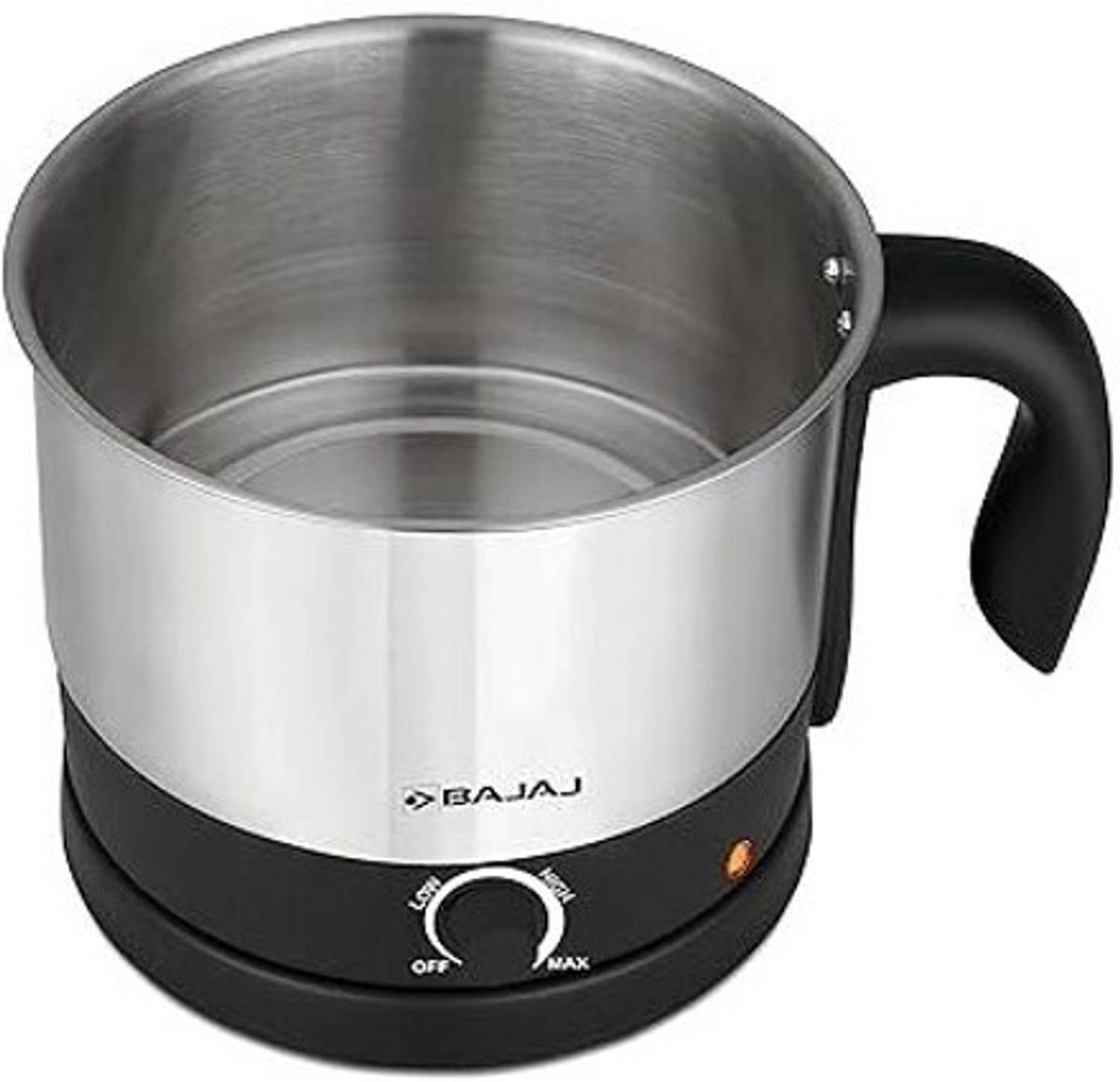Bajaj KTS Multicook Electric Kettle, Black & Silver (1L)