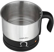 Bajaj KTS Multicook Electric Kettle, Black & Silver (1L)