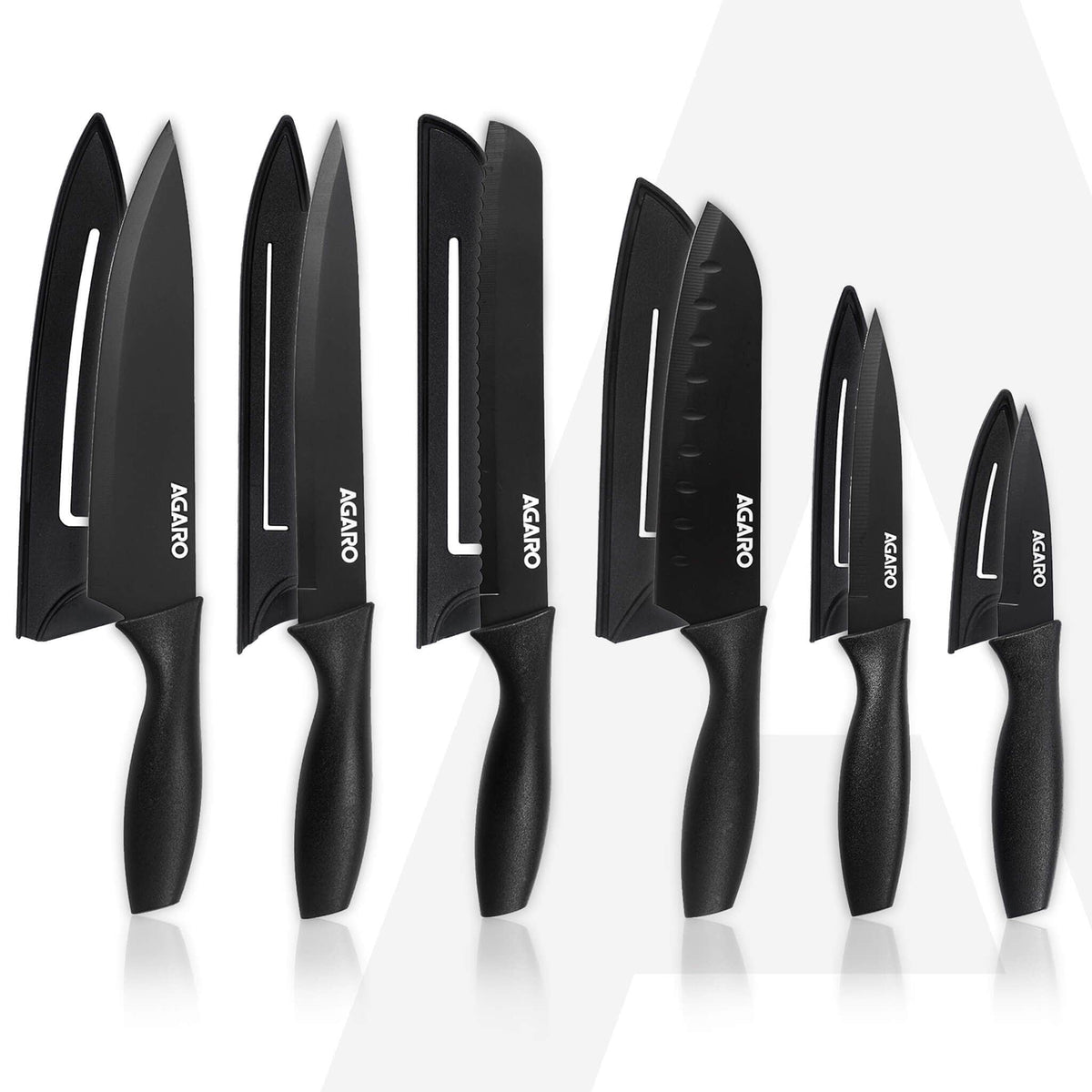 AGARO Royal Knife Set of 6 Pieces, Black