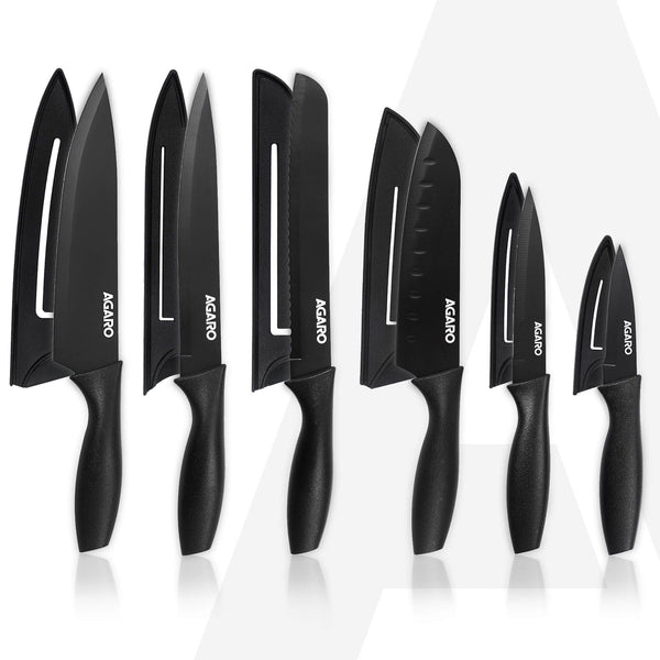 AGARO Royal Knife Set of 6 Pieces, Black