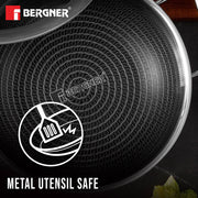 Bergner Hi-Tech Prism Kadai with Glass Lid (1.5L, 20 cm)