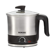 Borosil Omni Multi-Purpose Electric Kettle, Silver & Black (1.5L, 600W)