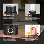 Pringle Alexa Nutri Blender & Mixer Grinder with 2 Jars, Black (450W)