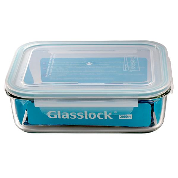 Glasslock Classic Rectangle Glass Container (2000 ml)