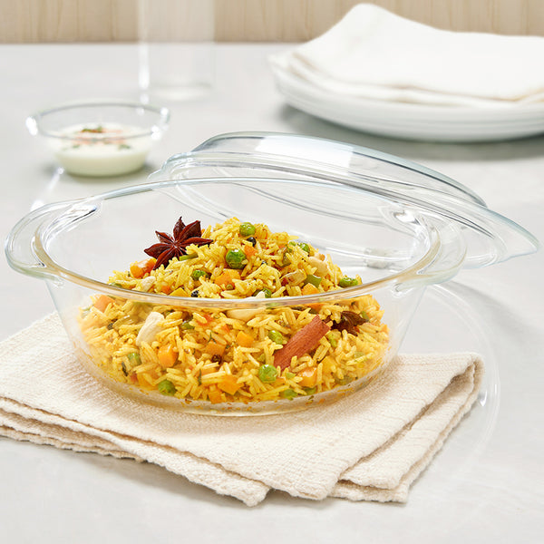 Borosil Round Casserole with Lid (1.5 L)