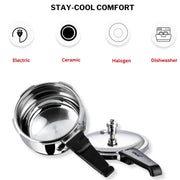 Vinod 18/8 Stainless Steel Splendid Plus Pressure Cooker, Gas & Induction Compatible (5.5 L)
