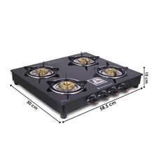 Wonderchef Ultima Glass Top Gas Stove (4 Burner, Manual Ignition)