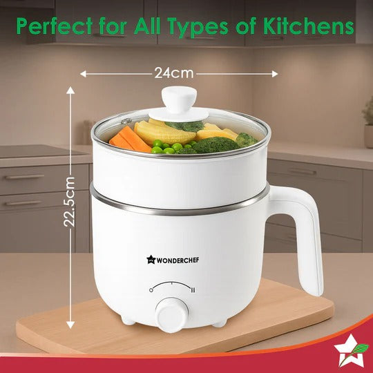 Wonderchef Luxe Multi-Cook Kettle (Ivory, 1.2 Litre)