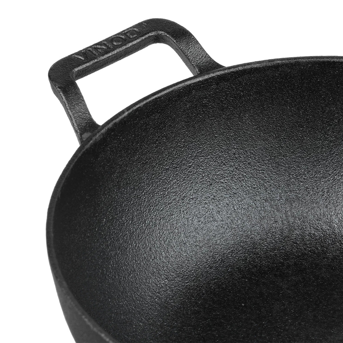 Vinod Legacy Pre-Seasoned Cast Iron Kadai with Glass Lid (2.4 L)