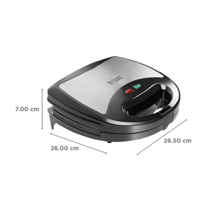 Russell Hobbs 3-in-1 Sandwich Maker (Black & Silver, 750W)