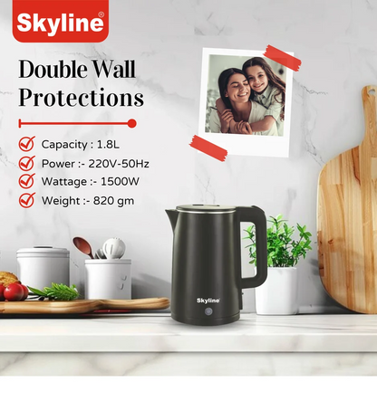 Skyline VTL-5006 Electric Kettle (Black, 1.8 Litre)