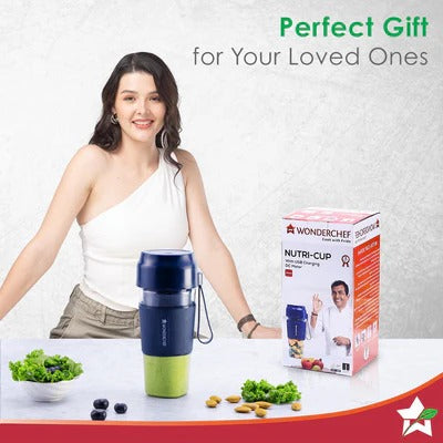 Wonderchef Nutri Cup Portable Blender (Blue, 300ml)