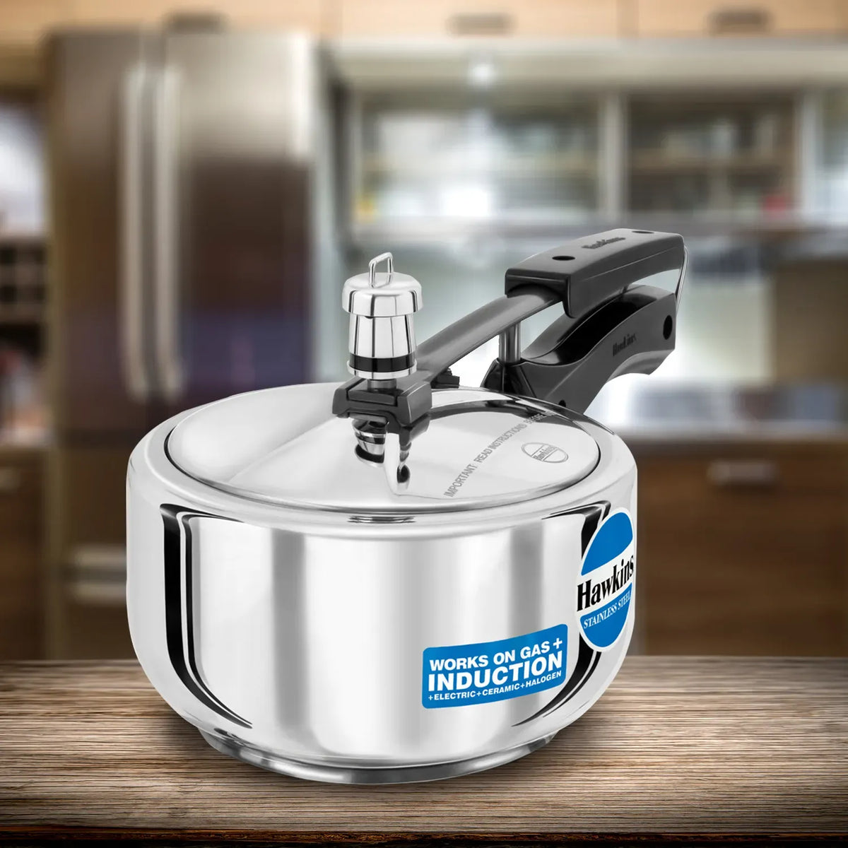 Hawkins Stainless Steel Pressure Cooker (1.5 Litre, Induction Compatible) (HSS 15)