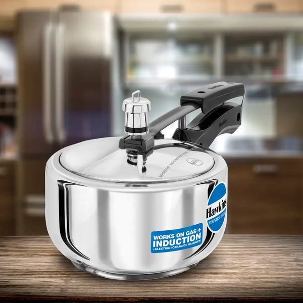 Hawkins Stainless Steel Pressure Cooker (1.5 Litre, Induction Compatible) (HSS 15)