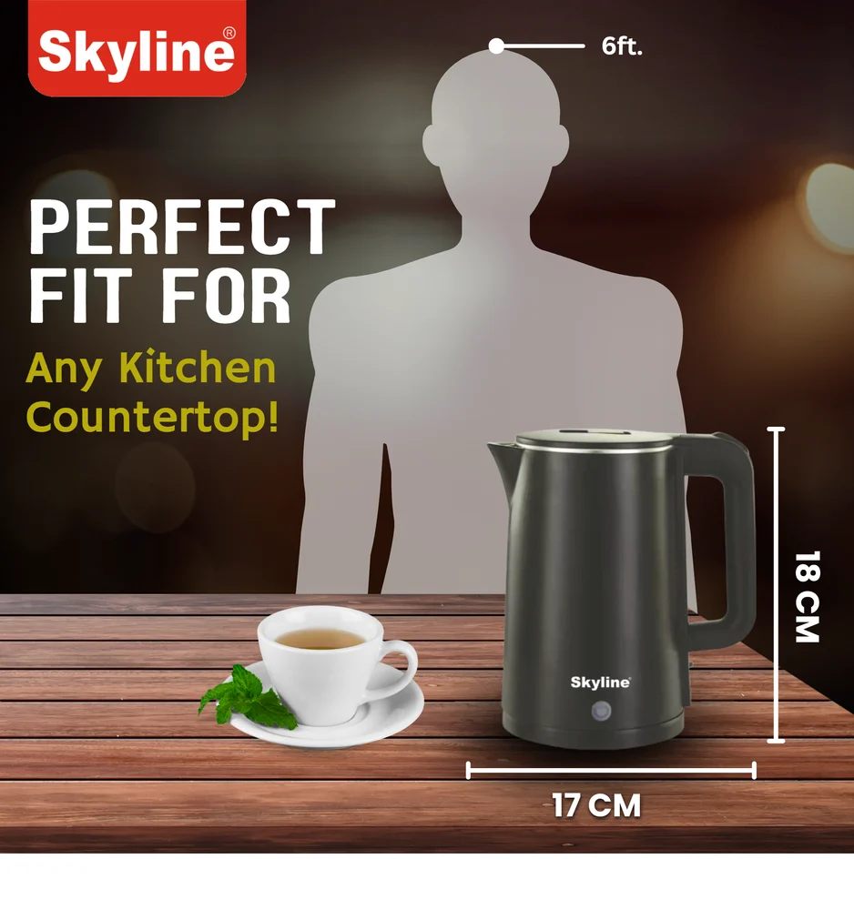 Skyline VTL-5006 Electric Kettle (Black, 1.8 Litre)