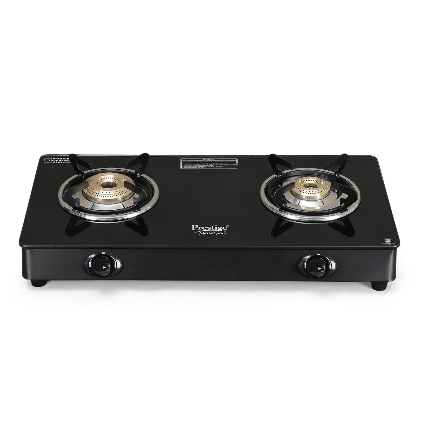 Prestige Marvel Plus Glass Top Gas Stove (2 Burner, Manual Ignition)